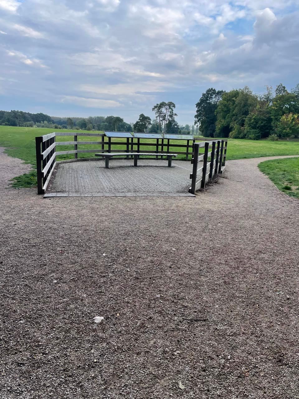 The wooden platform at Watermeadows Country Park, Towcester